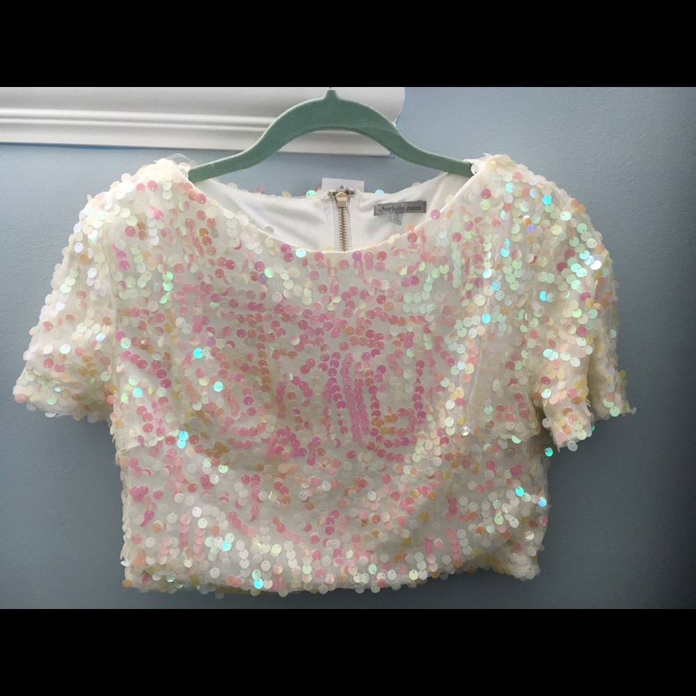 New with tag sequined crop top!